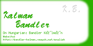 kalman bandler business card